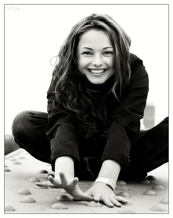 Natalie's Smile | woman, black and white, nature, emotion, curls