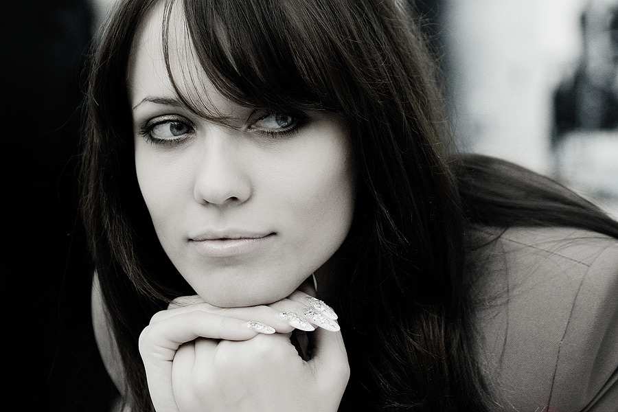 Sveta | woman, black and white, hand, brunette