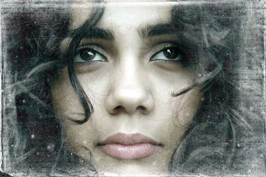 Silence | woman, brunette, curls