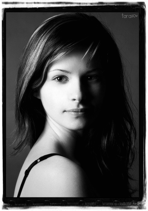 Over the shoulder | woman, black and white, lingerie