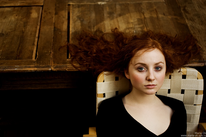 At the terrace | woman, curls, redhead