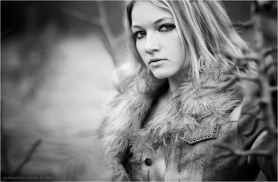 We were walking with Anya | woman, black and white, nature, blonde