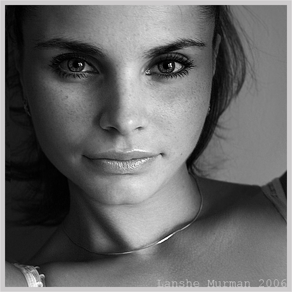 Not a model | black and white, woman, freckles