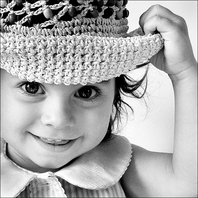 My hat is off | black and white, emotion, child, hat
