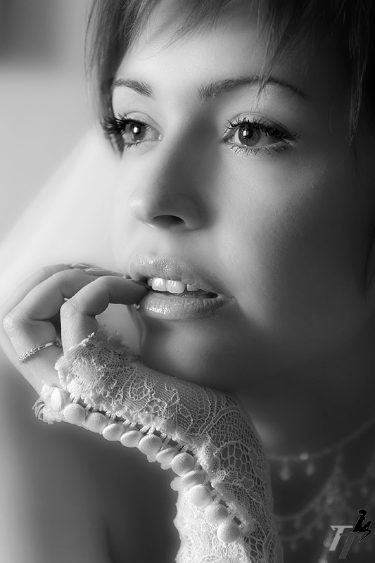 Bride | woman, black and white, hand, gloves