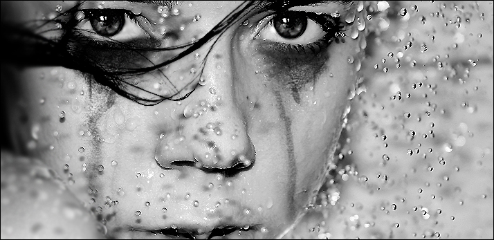 My rain | hair, emotion, black and white, woman