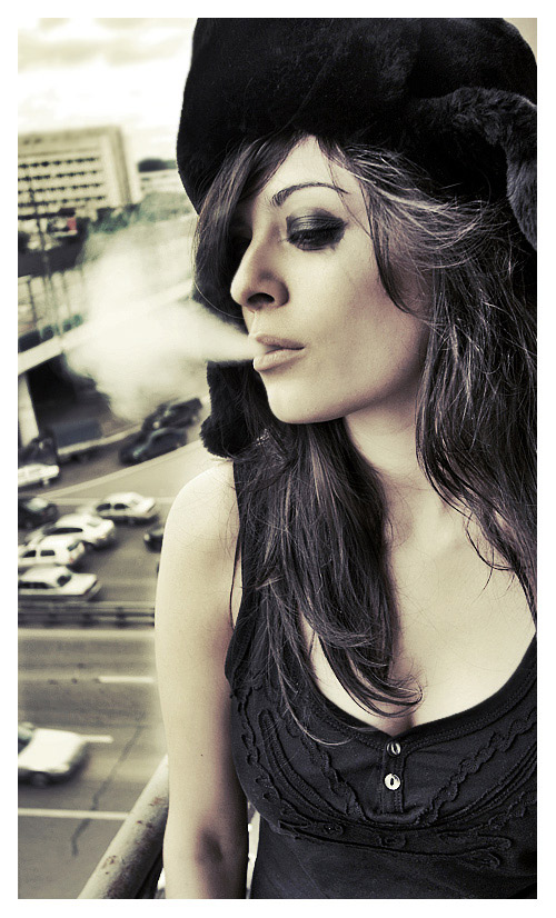 from russia with love | desaturation, nature, woman, smoke