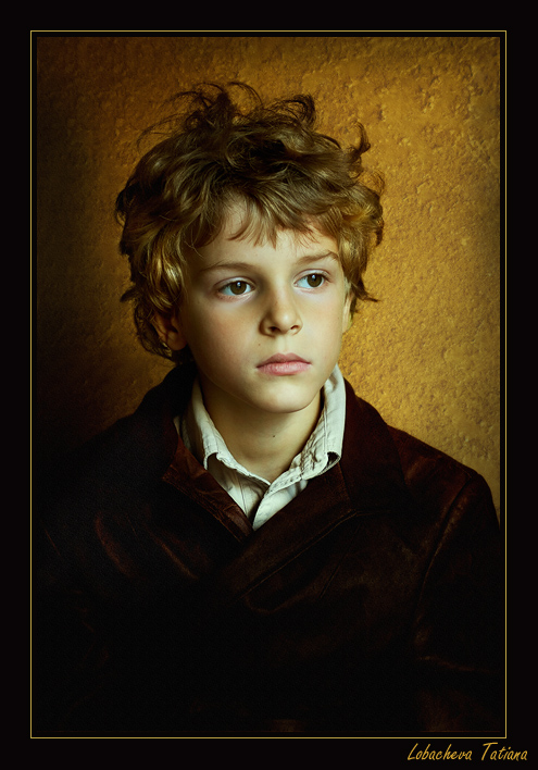 Portrait of the son | blonde, curls, child