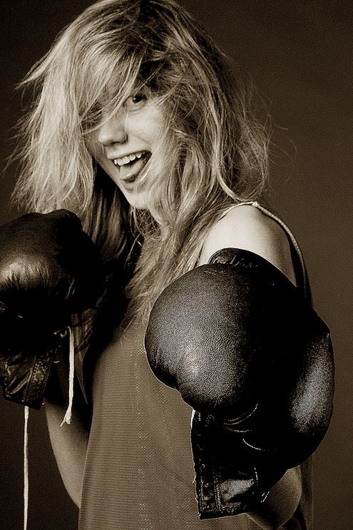 Funny | woman, blonde, emotion, hair, gloves