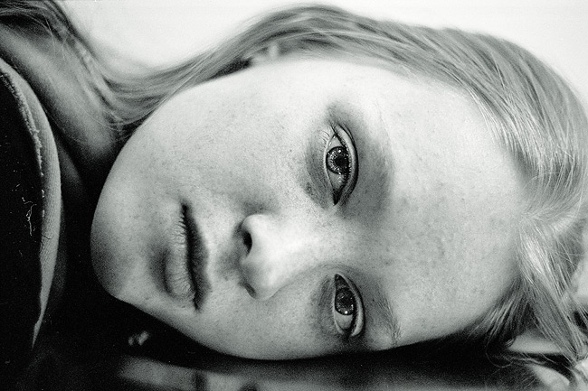 If only | woman, black and white, freckles