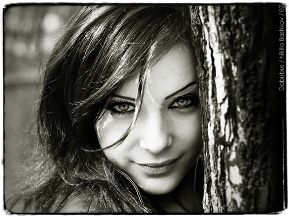 Yulia | woman, black and white, nature