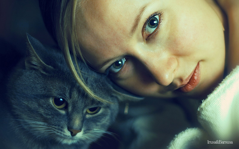 Couple | woman, blonde, animal