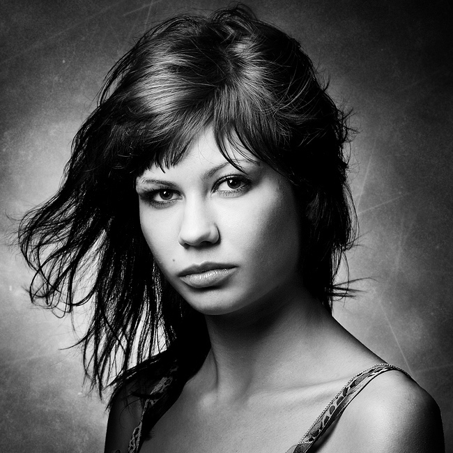 Windy portrait | woman, black and white, hair