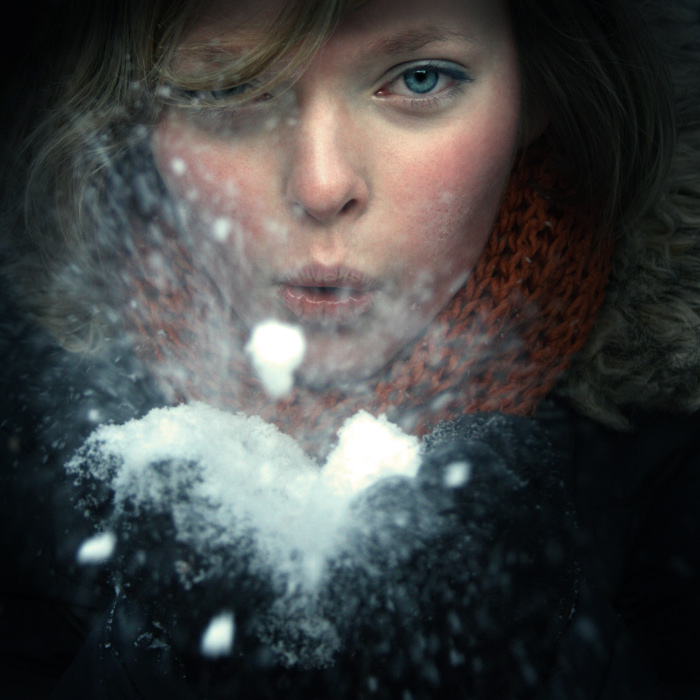 Snowy | scarf, emotion, woman, snow