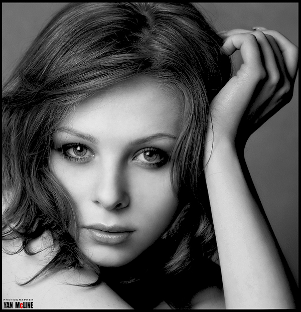 Anya | woman, black and white, hand