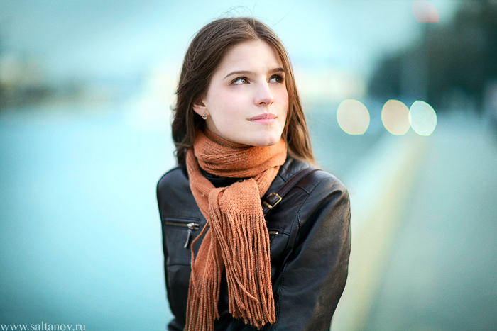 Photo about Dasha | woman, nature, scarf