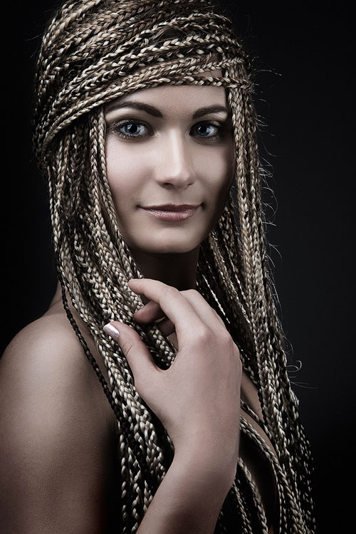 Exotic | woman, hand, low key, braids