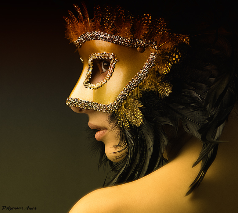 Mask | feathers, mask, woman