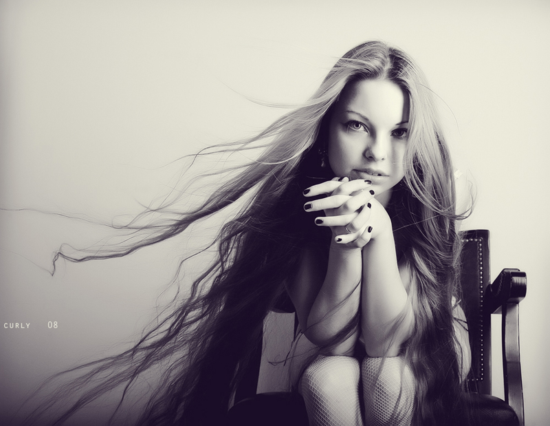 Little mermaid | woman, black and white, hair