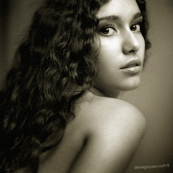 Tenderness | woman, black and white, shoulder, curls