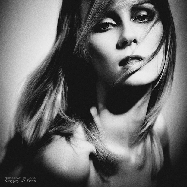Wind | woman, shoulder, black and white, hair