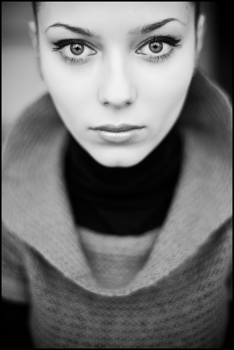 She came from winter | pullover, bokeh, black and white