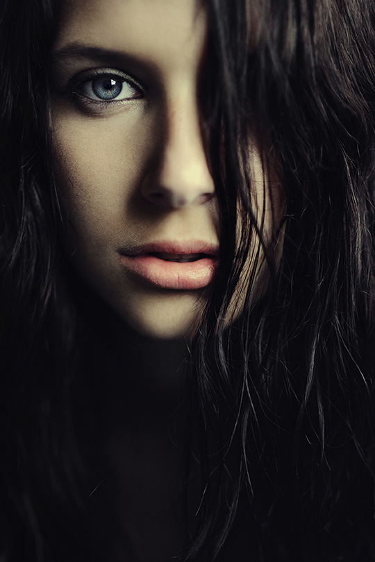 her eye | low key, hair
