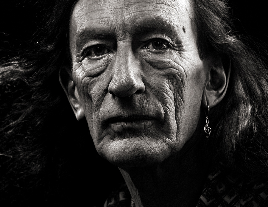 Ken Hensley part 2 | earring , cropping, male, black and white