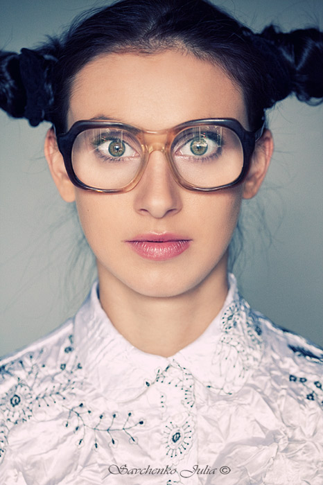 Passport Photo | brunette, glasses