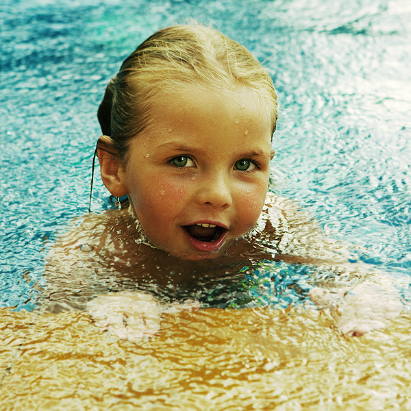 The joy of the first swim | nature, child, water