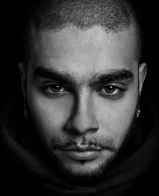 Timati  | close-up, male, black and white