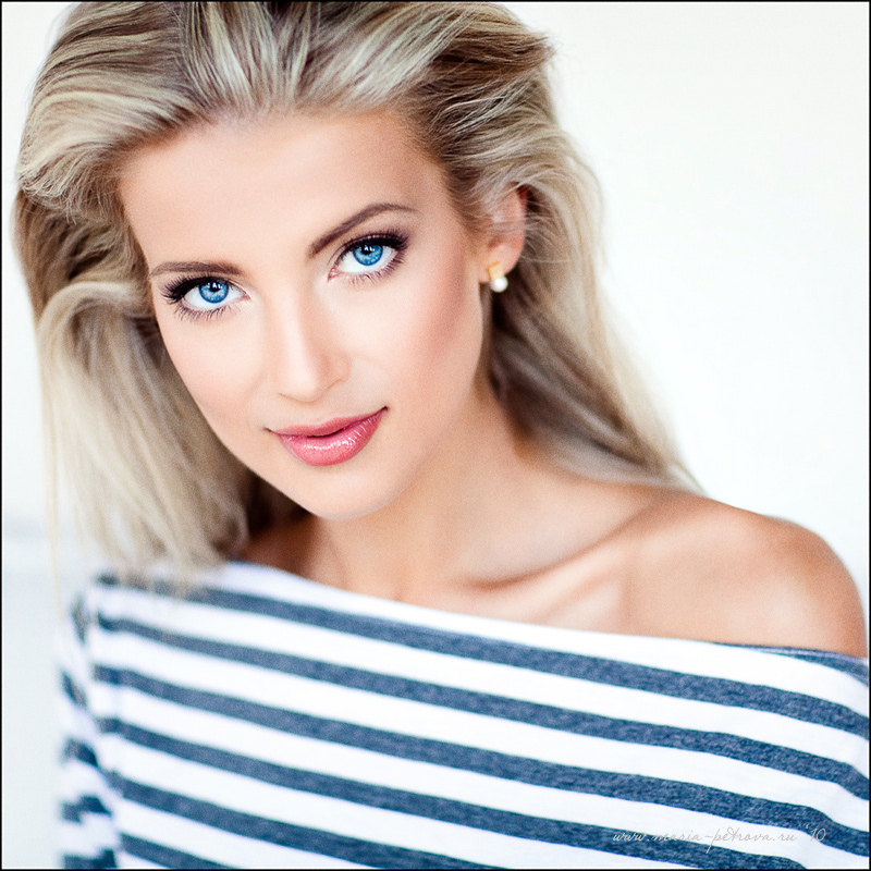 Olya. The Sailor girl | blonde, blue eyes, close-up