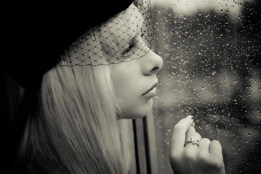 To you... | veil, black and white, window