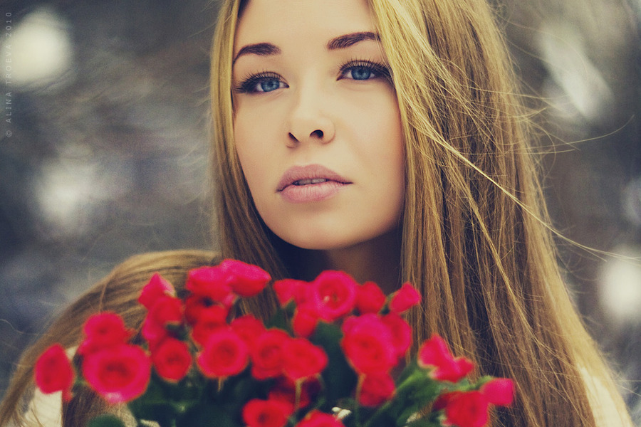 Flowers | blonde, long hair, flower