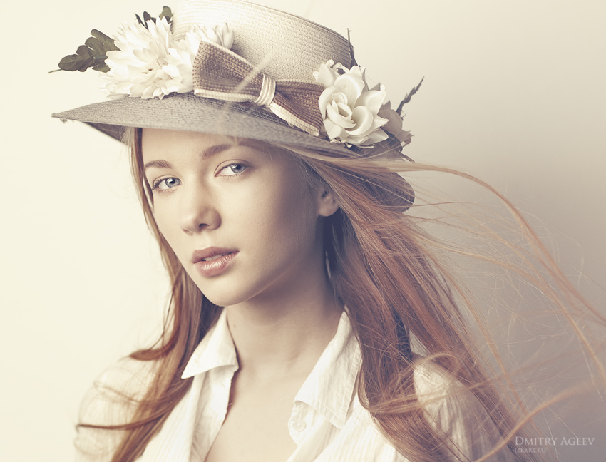 Spring breeze | long hair, redhead, hat