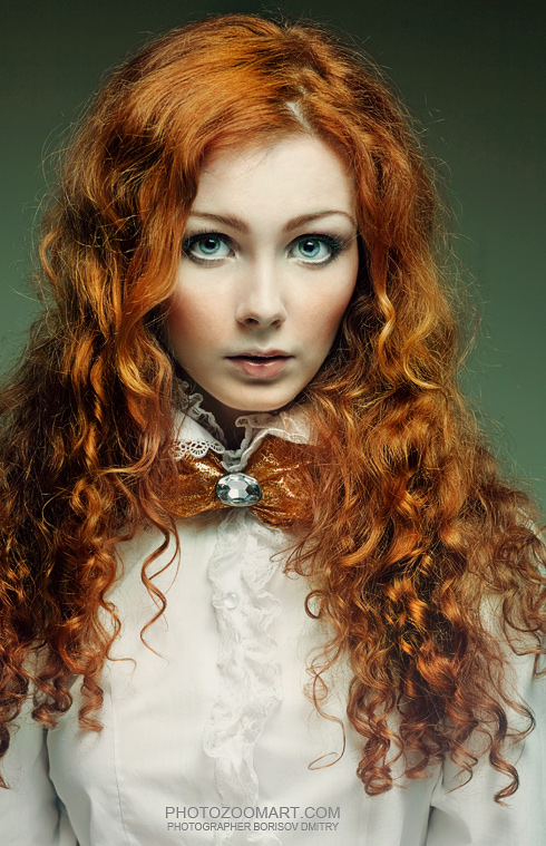 Like a doll | blue eyes, redhead, blouse