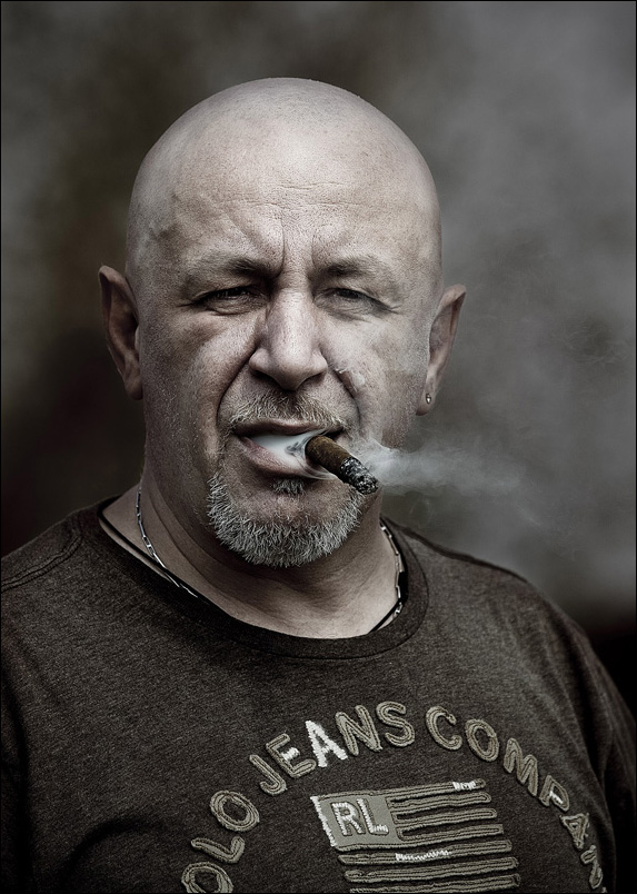 Brutal man | stare, smoke, male, black and white