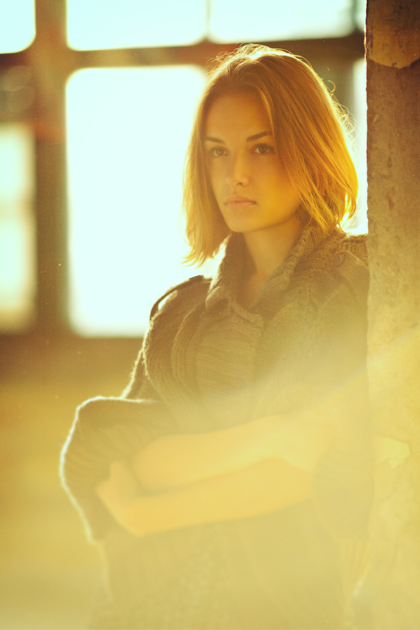 Lens flares | lens flare, blonde girl, warehouse, summer