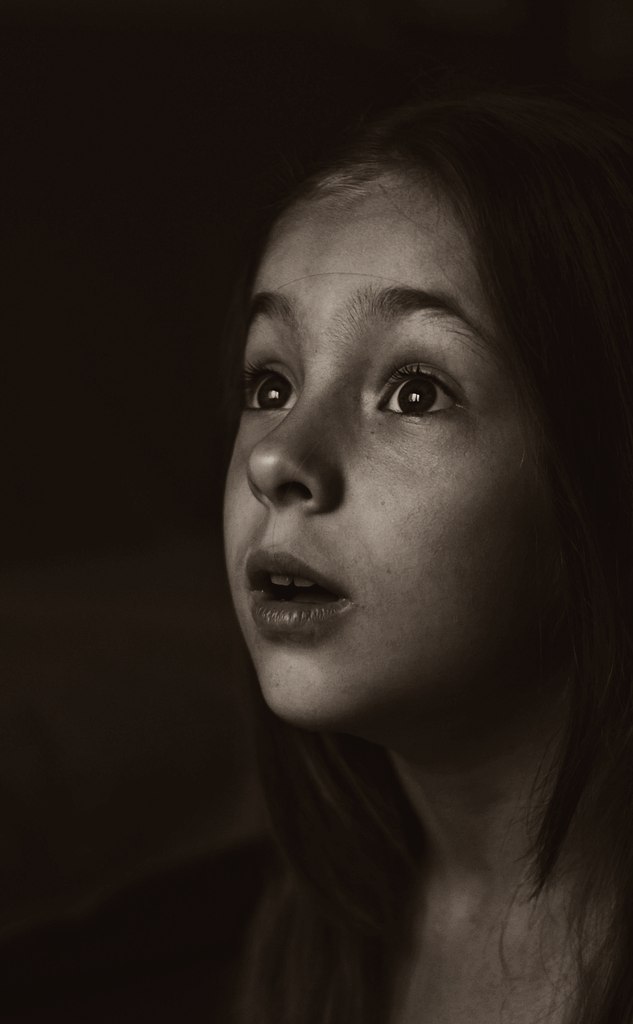 Wondering child | child, black & white, big eyes