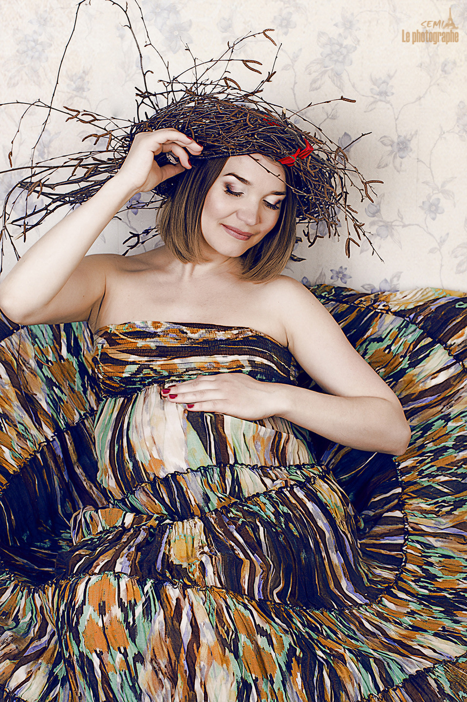 Woman in colorful dress | colorful dress, woman, smile
