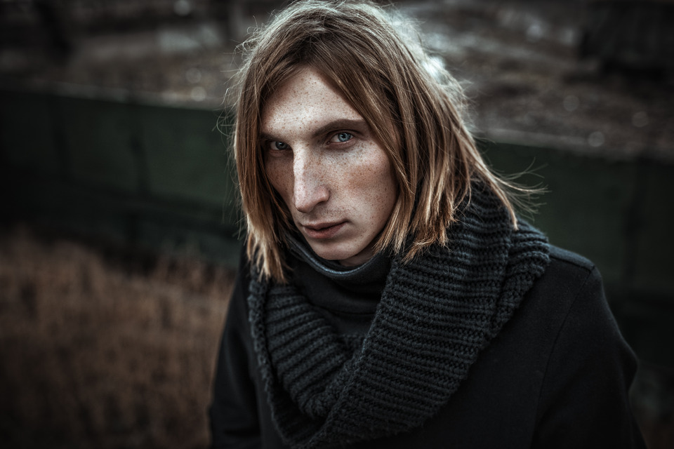 Long haired man | long hair, man, environmental portrait, close-up