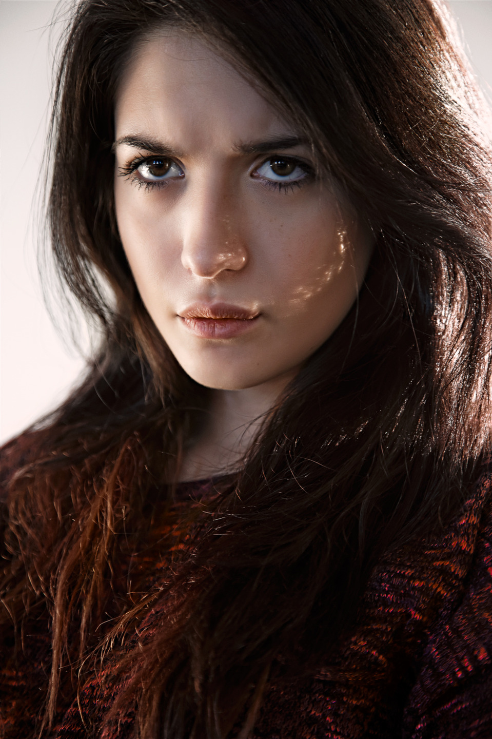 Frowning girl | portrait, model, girl, face, frown, long-haired , lips, natural, brunette , light skin