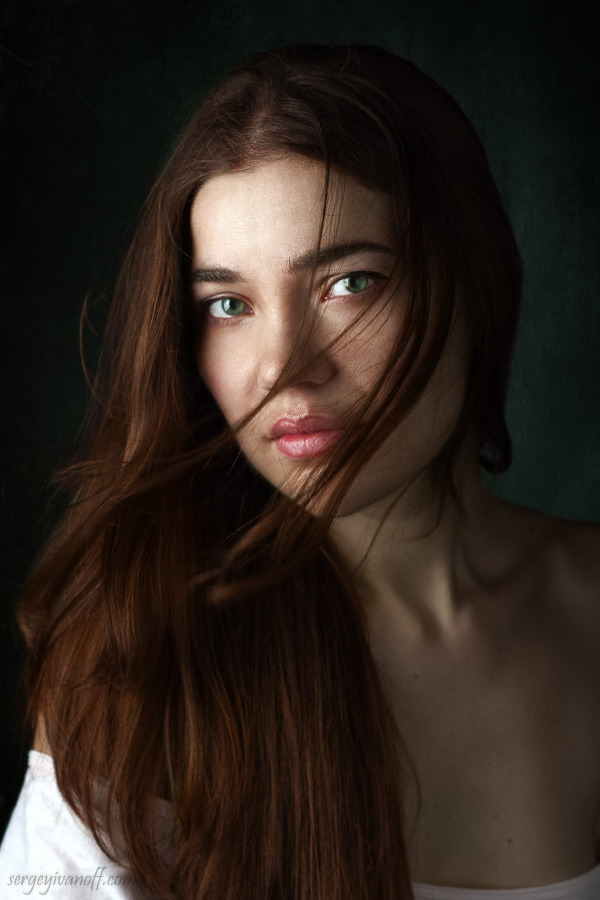 Soulful eyes of a girl | portrait photograph, girl, green eyes, natural  , long-haired  , face, stare into eyes, feeling, perfect skin, eyebrows