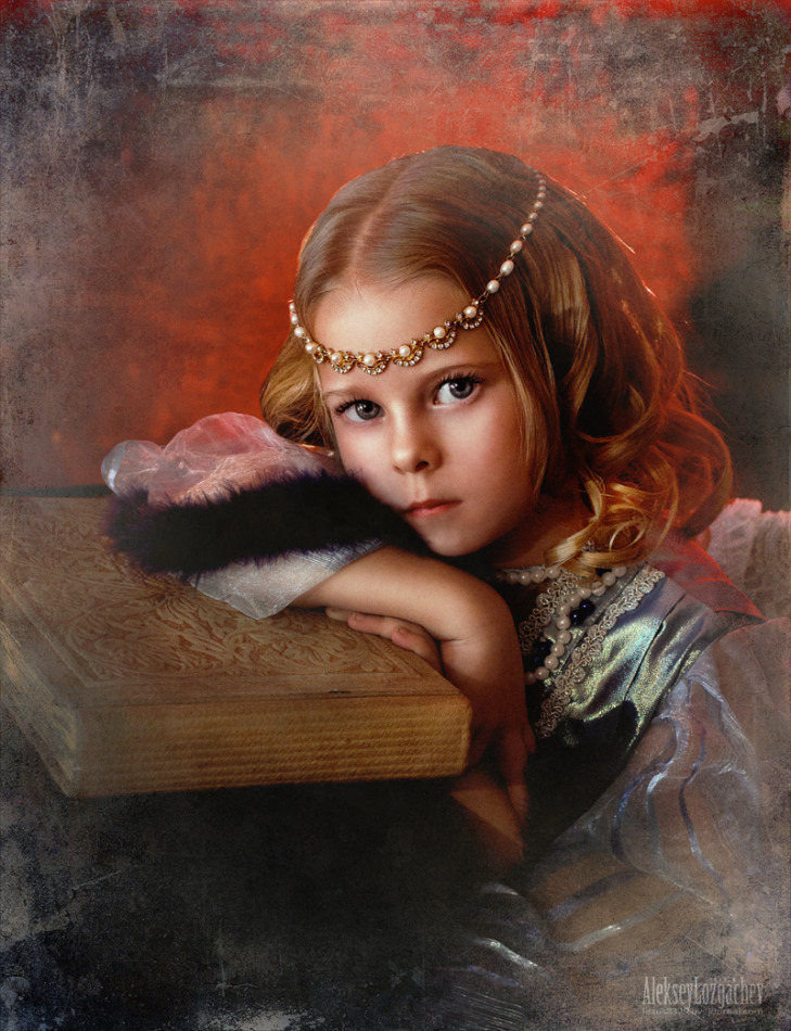 Old-fashioned look of a child | child, old-fashoned look, book, painting