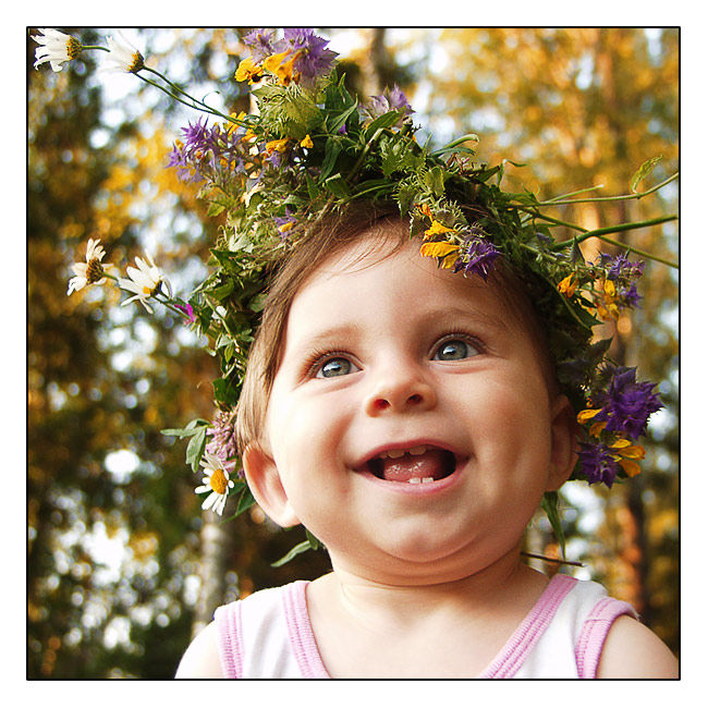 Summer girl | child, emotion, nature, flower